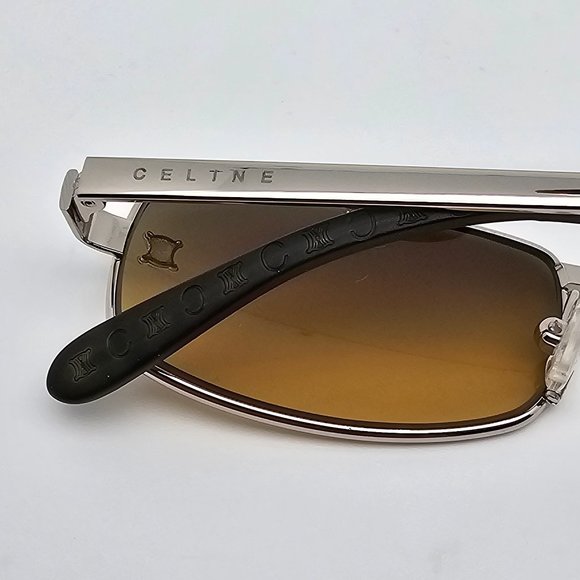 Celine SC1019 Col. 579 Silver Frame Yellow Gradient Flash Gold Lens Sunglasses - Picture 11 of 14